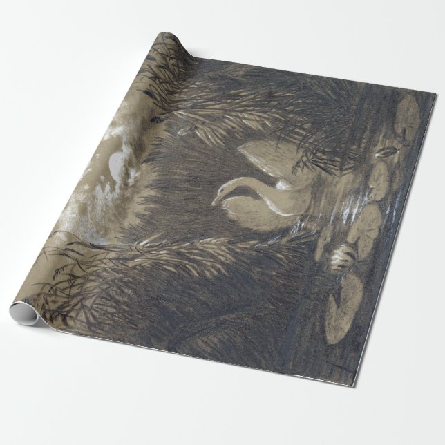 Karl Gustav Carus ein Schwan unter den Schilfen Geschenkpapier (Ungerollt)