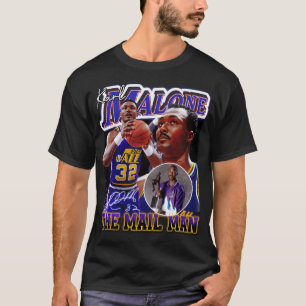 Karl Malone Der Postbote Basketball-Legende Signat T-Shirt