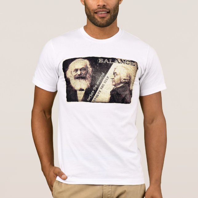 Karl Marx / Adam Smith, das Zen von - Worten auf d T-Shirt (Vorderseite)