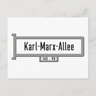 Karl-Marx-Allee, Berlin Street Sign Postkarte
