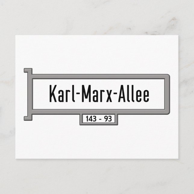 Karl-Marx-Allee, Berlin Street Sign Postkarte (Vorderseite)