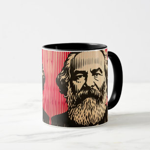 Karl Marx im optischen Täuschungsstil von BAUHAUS Tasse