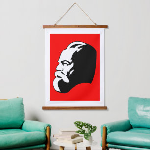 Karl Marx, Kommunismus, Sozialismus, Sowjetunion Wandteppich Mit Holzrahmen