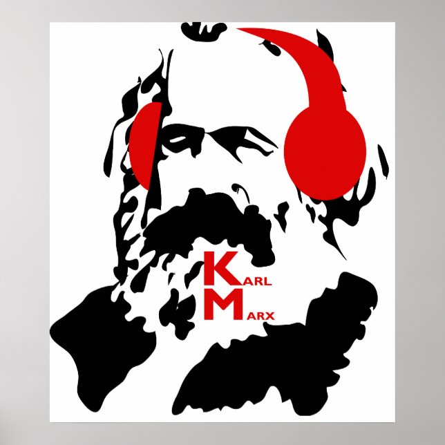 KARL MARX MIT HEADPHONEN POSTER (Vorne)