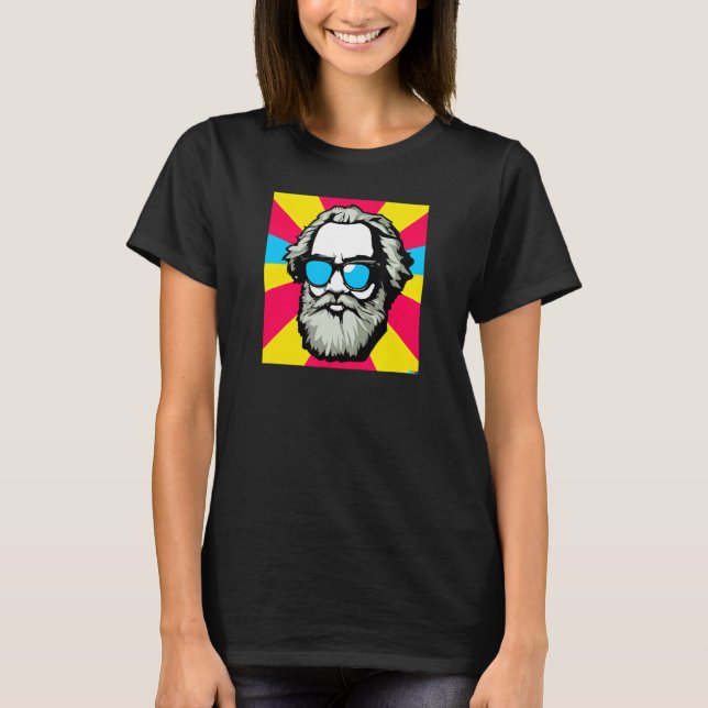 Karl Marx mit Sonnenbrille Pop T-Shirt (Vorderseite)