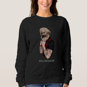 Karl Marx Pop Art Revolution Rocks Tattoo Vintage Sweatshirt