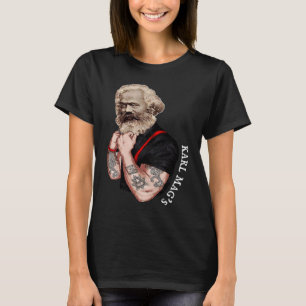 Karl Marx Pop Kunstrevolution Rocks Tattoo Vintag T-Shirt