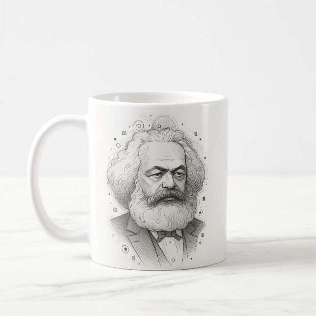 Karl Marx Portrait Design Kaffeetasse (Links)