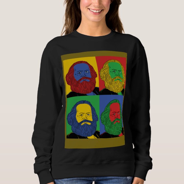 Karl Marx  Retro Pop Historical Graphic Sweatshirt (Vorderseite)