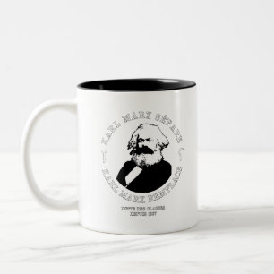 KARL MARX SÉPARE, KARL MARX REMPLACE ZWEIFARBIGE TASSE