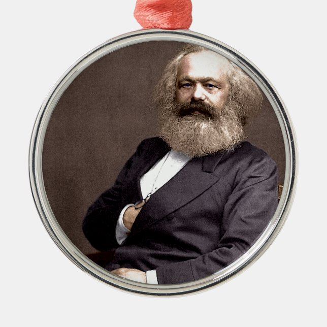 Karl Marx Silbernes Ornament (Vorne)