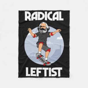 Karl Marx Skateboard Fahrender Radikaler Linker Lu Fleecedecke