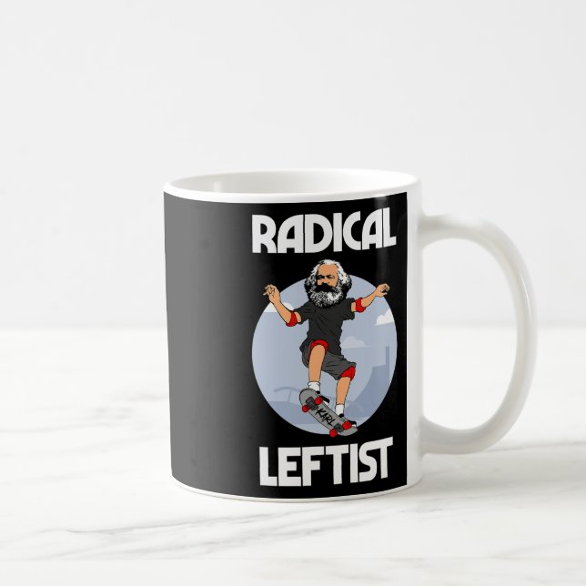 Karl Marx Skateboard fahrender radikaler Linker Lu Kaffeetasse (Rechts)