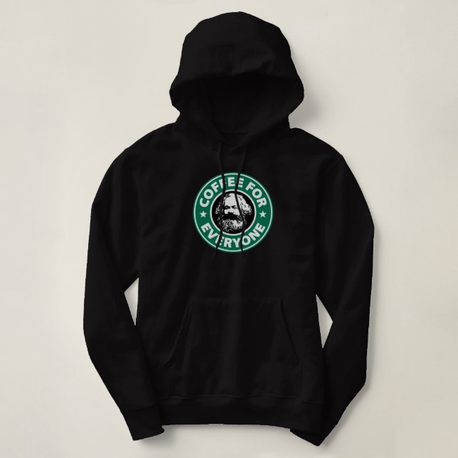 Karl Marx - Sozialistischer Kaffee Hoodie (Design vorne)