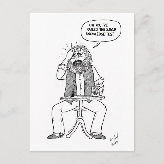 Karl Marx versage SPGB-Test Postkarte (Vorderseite)