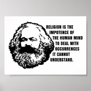 Karl Marx Zitat über Religion Poster