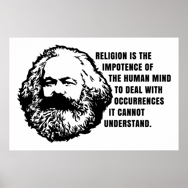 Karl Marx Zitat zur Religion Poster (Vorne)