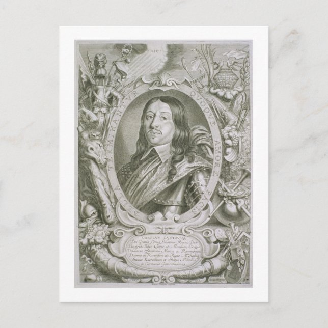 Karl X Gustav (1622-60) König von Schweden, von 'P Postkarte (Vorderseite)
