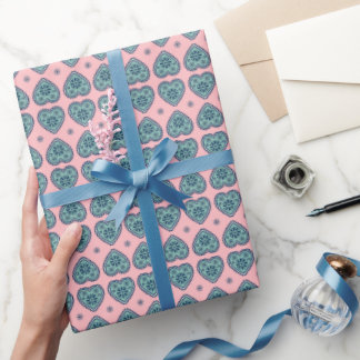 ‘Karlek’ heart pattern gift Wrapping Paper  Geschenkpapier