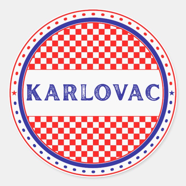Karlovac City Pride Emblem – Croatian Identity Runder Aufkleber (Vorderseite)