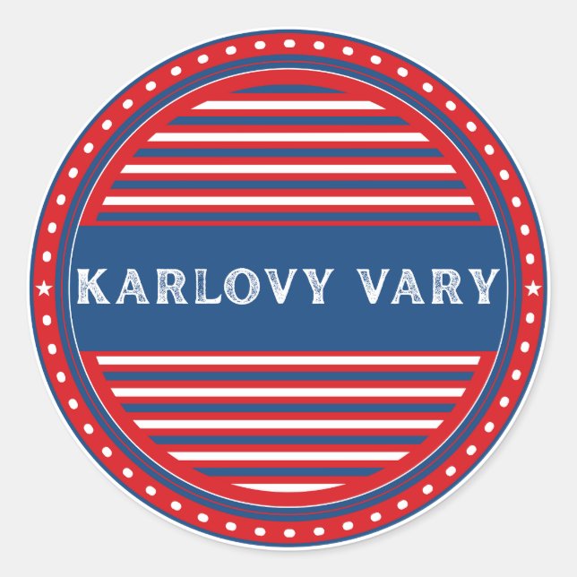 Karlovy Vary City Pride Emblem – Czech Identity Runder Aufkleber (Vorderseite)