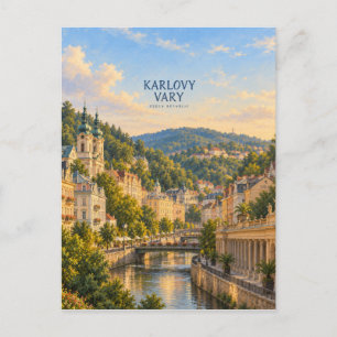 Karlovy Vary malerische Reise Kunst Postkarte