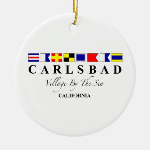 Karlsbad CA - Dorf durch das Meer Keramikornament