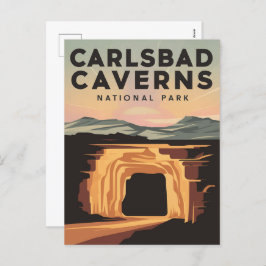 Karlsbad Caverns National Park Travel Poster Feiertagspostkarte