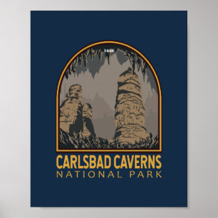 Karlsbad Caverns Nationalpark Vintages Emblem Poster