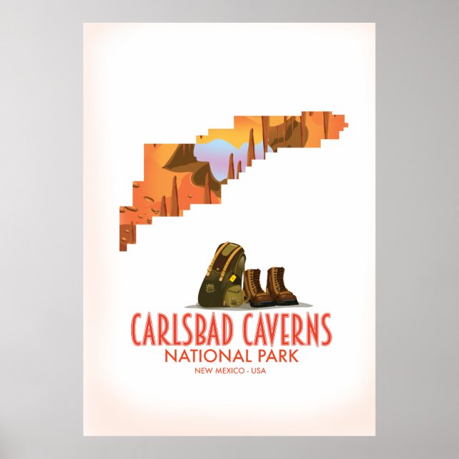 Karlsbad Nationalpark neue mexico Karte Poster (Vorne)