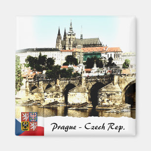Karlsbrücke, Prag Magnet, Schloss Panorama Magnet