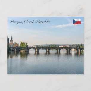 Karlsbrücke und Moldau - Prag Postkarte