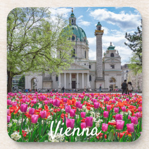 Karlskirche im Frühjahr in Wien, Österreich Getränkeuntersetzer