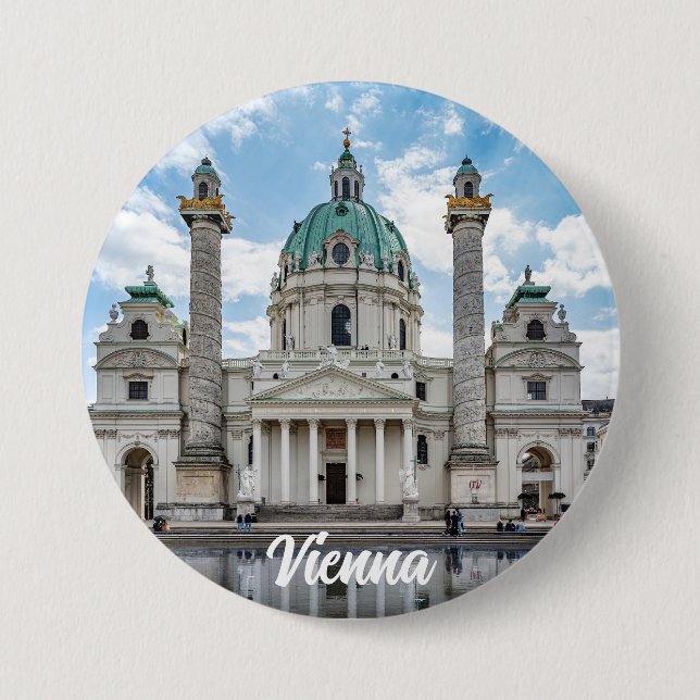 Karlskirche in Wien, Österreich Button (Vorderseite)