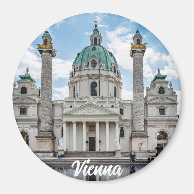 Karlskirche in Wien, Österreich Magnet (Vorne)