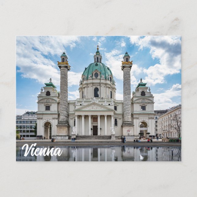 Karlskirche in Wien, Österreich Postkarte (Vorderseite)