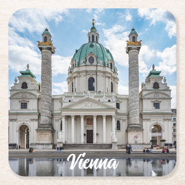 Karlskirche in Wien, Österreich Rechteckiger Pappuntersetzer (Vorderseite)