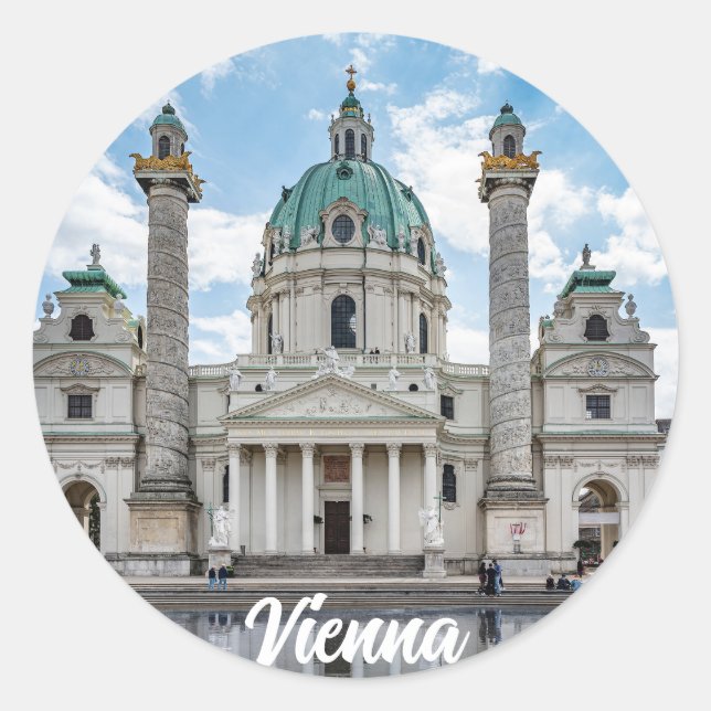 Karlskirche in Wien, Österreich Runder Aufkleber (Vorderseite)