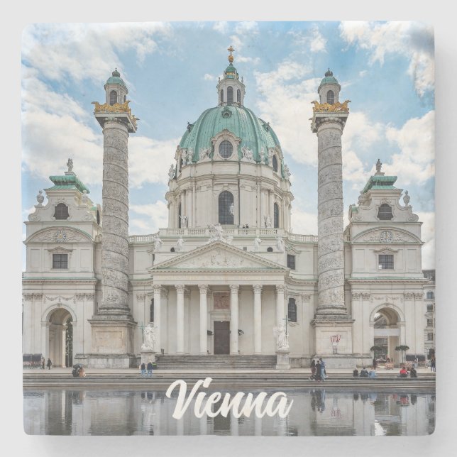 Karlskirche in Wien, Österreich Steinuntersetzer (Vorderseite)