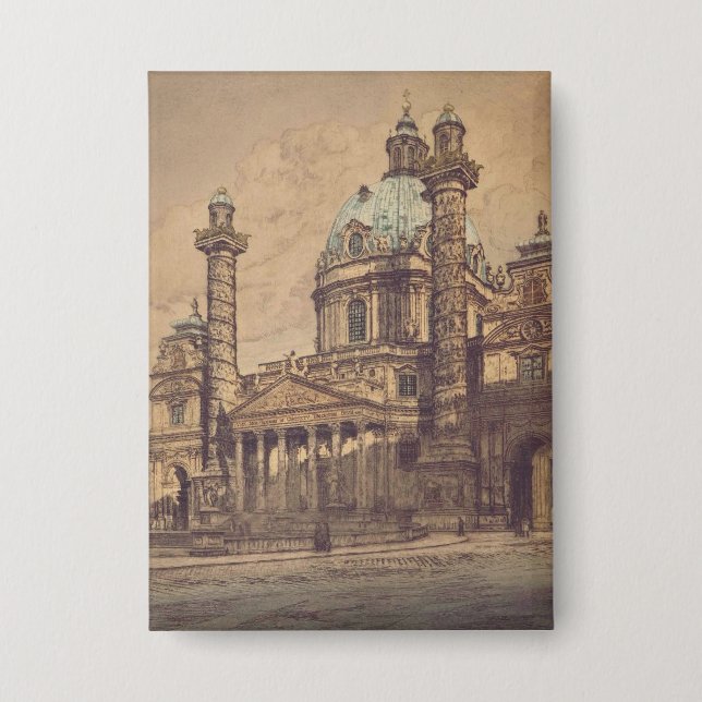 Karlskirche Kirche in Wien, Österreich Button (Vorderseite)