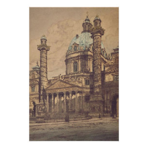 Karlskirche Kirche in Wien, Österreich Poster