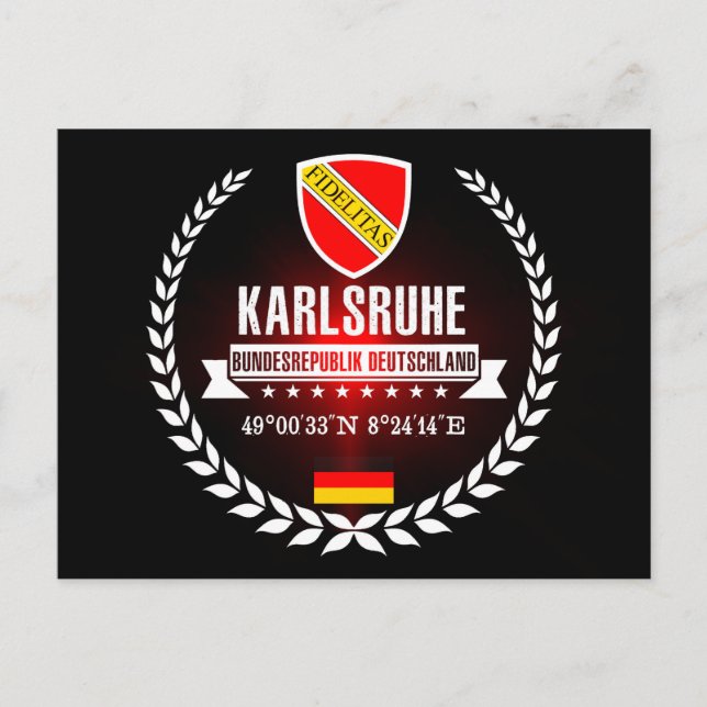 Karlsruhe Postkarte (Vorderseite)