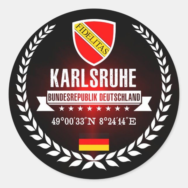 Karlsruhe Runder Aufkleber (Vorderseite)