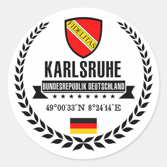 Karlsruhe Runder Aufkleber (Vorderseite)