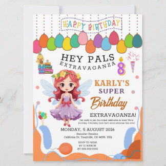Karly's Fairy Princess 8. Geburtstag Einladung