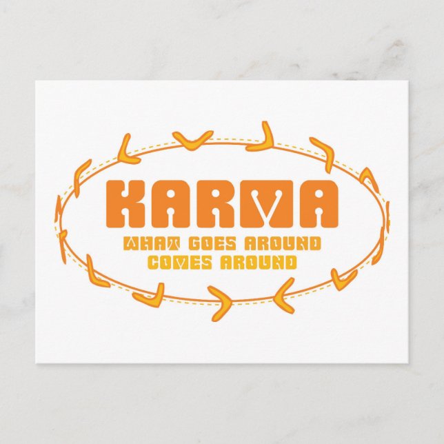 Karma Boomerang Postkarte (Vorderseite)