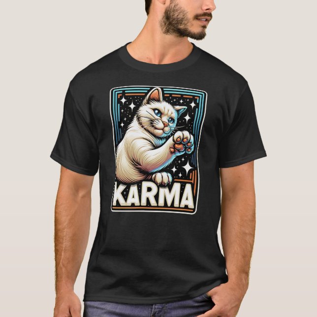 Karma Cat - Scratching Paw - T-Shirt (Vorderseite)
