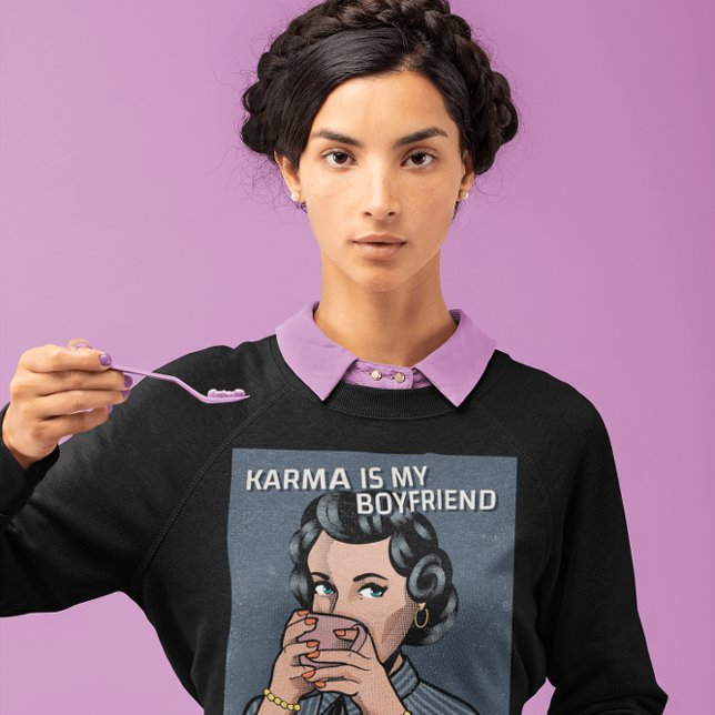 KARMA & COFFEE RETRO FRAMAN FUNNY T - SHIRT (Von Creator hochgeladen)
