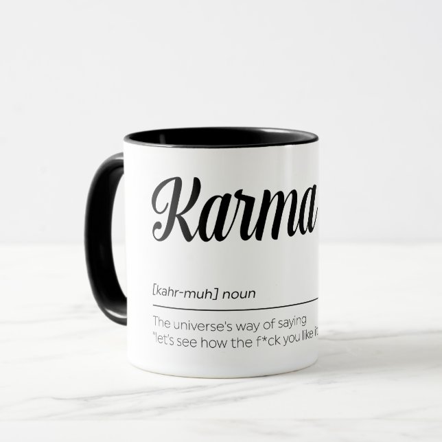 Karma Definition Funny Tasse (Vorderseite Links)