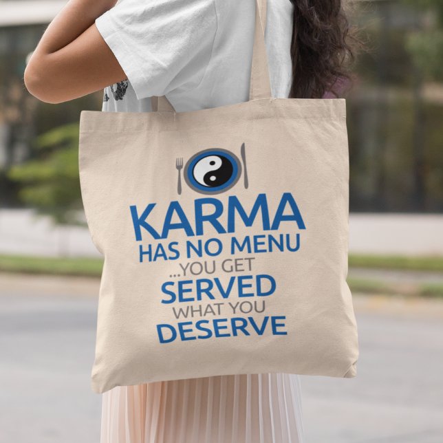 Karma hat kein Menü... Yin Yang Graphic Tragetasche (Von Creator hochgeladen)
